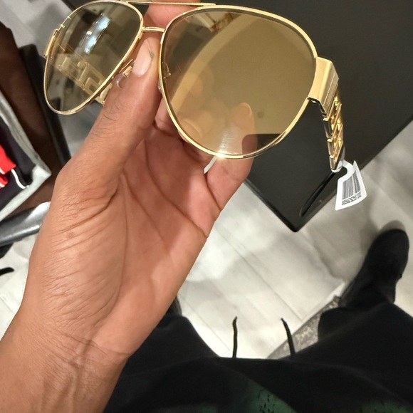 Versace Gold Aviator Sunglasses